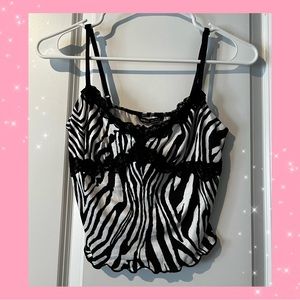 Zebra Lace Crop Top